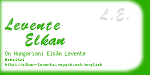 levente elkan business card