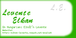 levente elkan business card